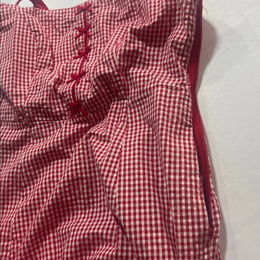 Rachel Zoe midi gingham sun dress size 10 NWT midi fit and flare - Picture 9 of 12